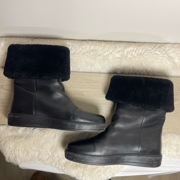 Prada Leather Shearling Winter Boots - Picture 6 of 16